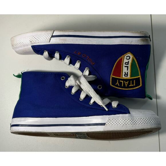 Ralph Lauren Polo 67 Italy Rudy Blue High Top  Men Size 11D Sneakers (READ) - Picture 5 of 11